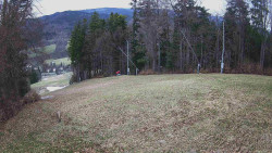 Prostřední část sjezdovky a snowpark