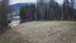 Prostřední část sjezdovky a snowpark