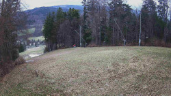 Prostřední část sjezdovky a snowpark