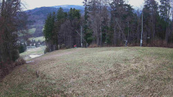 Prostřední část sjezdovky a snowpark