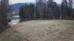 Prostřední část sjezdovky a snowpark