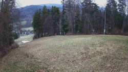 Prostřední část sjezdovky a snowpark