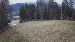 Prostřední část sjezdovky a snowpark