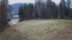 Prostřední část sjezdovky a snowpark