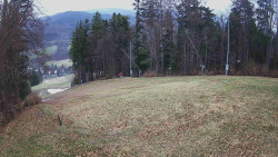 Prostřední část sjezdovky a snowpark
