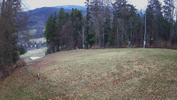 Prostřední část sjezdovky a snowpark