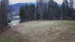 Prostřední část sjezdovky a snowpark