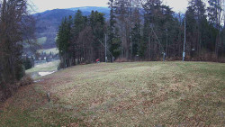 Prostřední část sjezdovky a snowpark