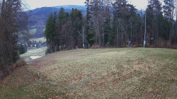 Prostřední část sjezdovky a snowpark