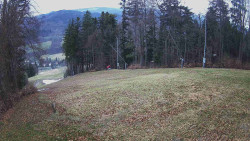Prostřední část sjezdovky a snowpark