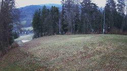 Prostřední část sjezdovky a snowpark