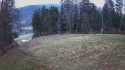 Prostřední část sjezdovky a snowpark
