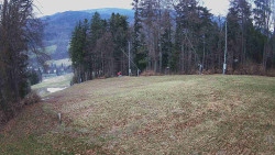 Prostřední část sjezdovky a snowpark