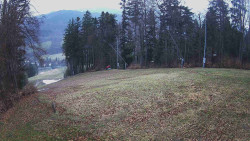 Prostřední část sjezdovky a snowpark