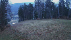 Prostřední část sjezdovky a snowpark