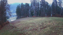 Prostřední část sjezdovky a snowpark