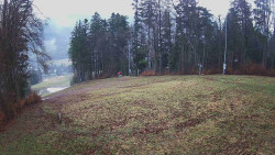 Prostřední část sjezdovky a snowpark
