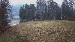 Prostřední část sjezdovky a snowpark