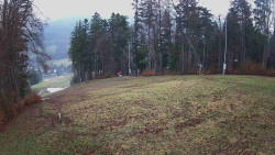 Prostřední část sjezdovky a snowpark