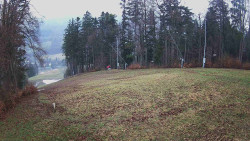 Prostřední část sjezdovky a snowpark