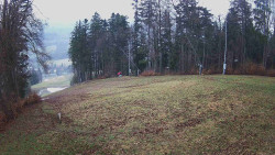 Prostřední část sjezdovky a snowpark