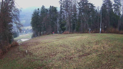Prostřední část sjezdovky a snowpark