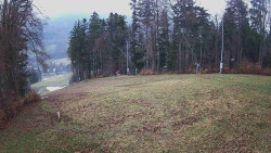 Prostřední část sjezdovky a snowpark