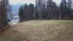 Prostřední část sjezdovky a snowpark
