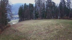 Prostřední část sjezdovky a snowpark