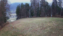 Prostřední část sjezdovky a snowpark