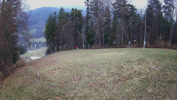 Prostřední část sjezdovky a snowpark