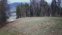 Prostřední část sjezdovky a snowpark