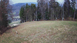Prostřední část sjezdovky a snowpark