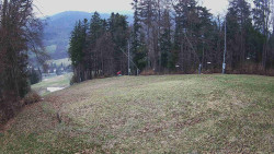 Prostřední část sjezdovky a snowpark