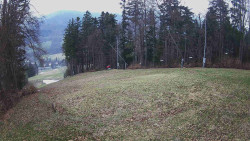 Prostřední část sjezdovky a snowpark
