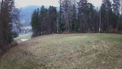 Prostřední část sjezdovky a snowpark