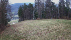 Prostřední část sjezdovky a snowpark