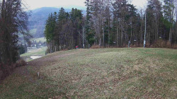 Prostřední část sjezdovky a snowpark