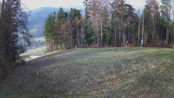 Prostřední část sjezdovky a snowpark