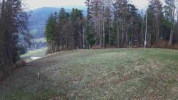 Prostřední část sjezdovky a snowpark