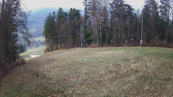 Prostřední část sjezdovky a snowpark