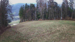 Prostřední část sjezdovky a snowpark