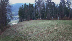 Prostřední část sjezdovky a snowpark