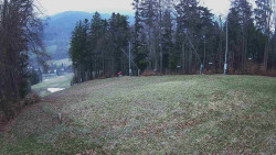 Prostřední část sjezdovky a snowpark