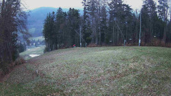 Prostřední část sjezdovky a snowpark