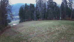 Prostřední část sjezdovky a snowpark