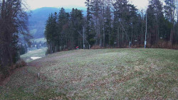 Prostřední část sjezdovky a snowpark
