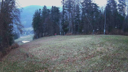 Prostřední část sjezdovky a snowpark