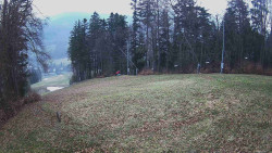 Prostřední část sjezdovky a snowpark