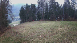 Prostřední část sjezdovky a snowpark